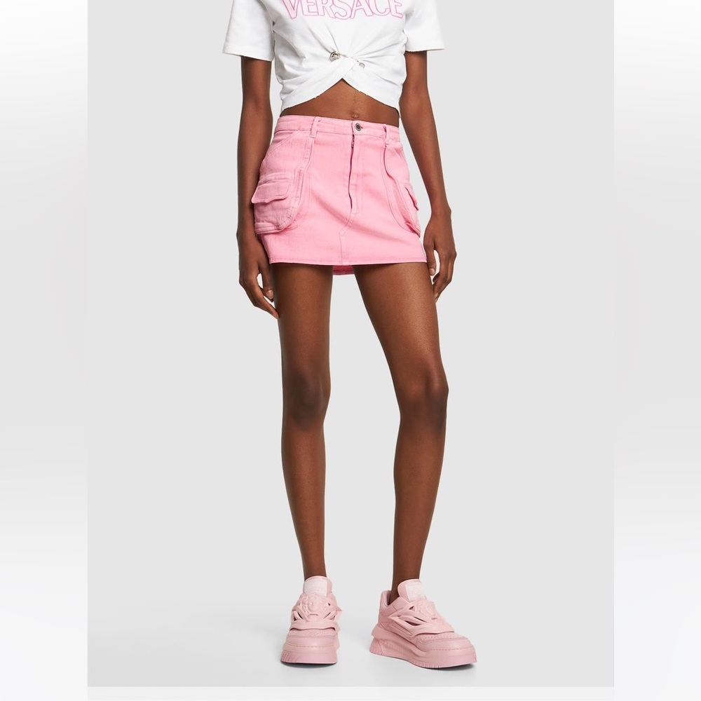 $925 Versace  Odissea  Medusa Low Top Sneakers Shoes  Eu37.5 US 7.5 Pale Pink